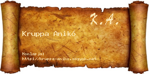 Kruppa Anikó névjegykártya